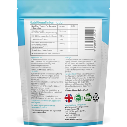 True Nourish™ Ultra Pure Shilajit with Lion’s Mane, CoQ10, Ashwagandha & Organic Black Pepper