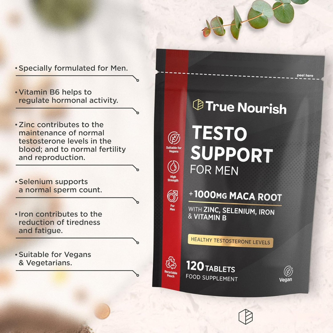 Testosterone Supplement for Men - Maca Root, Zinc, Selenium, Iron & B Vitamins