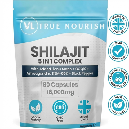 True Nourish™ Ultra Pure Shilajit with Lion’s Mane, CoQ10, Ashwagandha & Organic Black Pepper