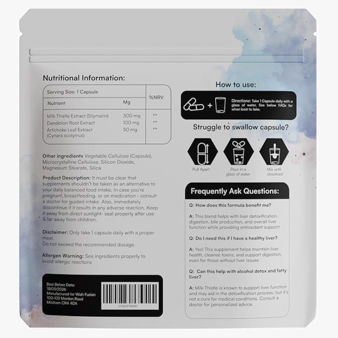 Liver Cleanse & Antioxidant Support with Milk Thistle, Artichoke & Dandelion