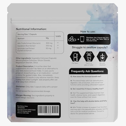 Liver Cleanse & Antioxidant Support with Milk Thistle, Artichoke & Dandelion