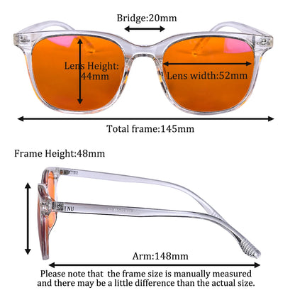 SHINU blue light blocking computer glasses red lens for better sleep orange lens for long time gaming rest glasses for men women
